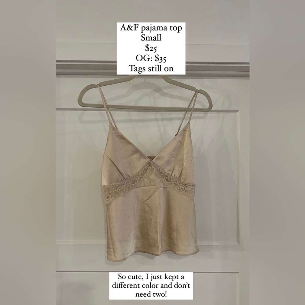 Abercrombie & Fitch Satin Tank Top. Color: Tan. Size small. New with tags.